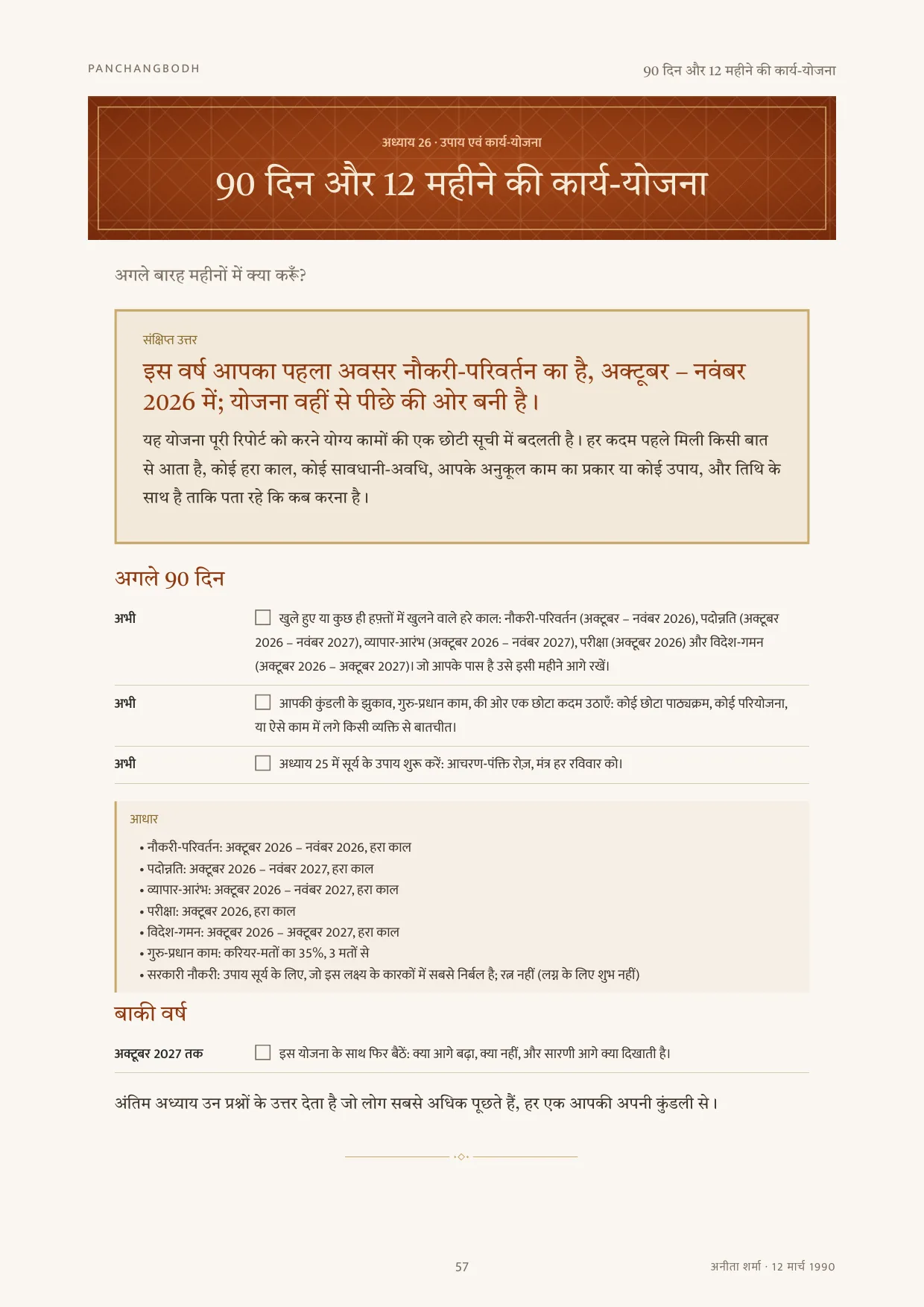 90 दिन और 12 महीने की कार्य-योजना